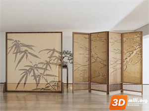 Folding screen Skp Files 